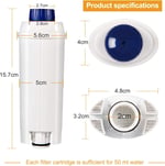 Filtre - Delonghi Filtre DLSC002 için kahve makinesi filtresi, aktif karbon yumuşatıcılı, su filtresi, De'Longhi ECAM, Esam, ETAM, BCO, EC ile uyumlu (2'li paket)