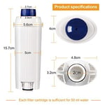 Filtre - Delonghi Filtre DLSC002 için kahve makinesi filtresi, aktif karbon yumuşatıcılı, su filtresi, De'Longhi ECAM, Esam, ETAM, BCO, EC ile uyumlu (2'li paket)