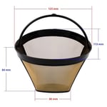 Filtre Kahve Makineleri için Yıkanabilir ve Tekrar Kullanılabilir Gold Filtre, Arçelik, Arzum, Vestel, Delonghi, Philips, Sinbo, Kiwi ile Uyumlu