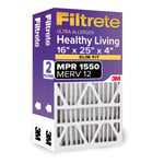 Filtrete 16x25x4 (SlimFit), AC Fırın Hava Filtresi, MPR 1550 DP, Sağlıklı Yaşam Ultra Alerjen Derin Pili, 2'li Paket (gerçek ölçüler 15,5 - Seçenekler: 16x25x4(SlimFit), 16x25x4 - SLIM FIT, 20x20x4...