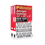 Filtrete 20x25x4, AC Fırın Hava Filtresi, MPR 1000 DP, Mikro Alerjen Koruma Derin Pili, 2'li Paket (gerçek ölçüler 19,88 x 24,63 x 4,31)