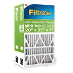 Filtrete 20x25x5 Hava Filtresi MPR 700 MERV 8, Toz, Polen ve Evcil Hayvan Kepçesi, 2'li Paket, Lennox ve Honeywell Cihazlarına Uyar (tam boyutlar 19,56 x 24,13 x 4,75) - Seçenekler: 16x25x4, 20x25x5