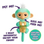 Fingerlings 2023 YENİ İnteraktif Bebek Maymun Dokunmaya Tepki Veriyor - 70+ Sesler ve Tepkiler - Ava (Teal)