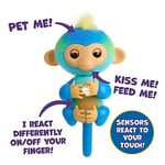 Fingerlings 2023 YENİ İnteraktif Bebek Maymun Dokunmaya Tepki Veriyor - 70+ Sesler ve Tepkiler - Aslan (Mavi)