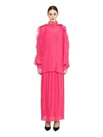 Fırfırlı Piliseli Pembe Bluz
