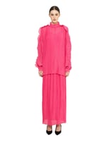 Fırfırlı Piliseli Pembe Bluz
