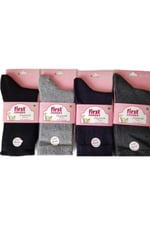 First Socks Pamuklu Dikişsiz Soft Yıkamalı 12 li Kadın Şeker Çorabı