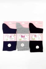 First Socks Pamuklu Dikişsiz Soft Yıkamalı 12 li Kadın Şeker Çorabı