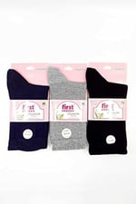First Socks Pamuklu Dikişsiz Soft Yıkamalı 12 li Kadın Şeker Çorabı