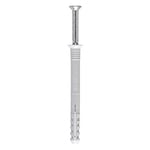 fischer Çivi dübeli 6 x 60/30 S, galvanizli havşa başlı vidalı yüksek kaliteli naylon dübel (50 adet), beton, tuğla ve doğal taşta sabitleme sırasında optimum tutuş için dübeller