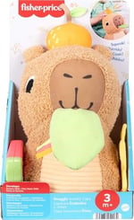 Fisher-Price 3 ay ve üzeri bebekler için Yumuşacık Obur Kapi duyusal gelişim oyuncağı, yenidoğanlar için dişlik ve çıngırak, HYR54
