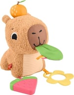 Fisher-Price 3 ay ve üzeri bebekler için Yumuşacık Obur Kapi duyusal gelişim oyuncağı, yenidoğanlar için dişlik ve çıngırak, HYR54