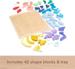 Fisher-Price 3 yaş ve üzeri çocuklar için üst üste dizip sıralayabilecekleri 42 ahşap parçadan oluşan Uzay Temalı Ahşap Yapboz Blokları, HXY42
