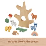 Fisher-Price 3 yaş ve üzeri çocuklar için gelişime yardımcı 10 parçalı üst üste dizilebilir Ahşap Denge Ağacı, HXT87