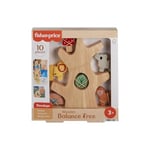 Fisher-Price 3 yaş ve üzeri çocuklar için gelişime yardımcı 10 parçalı üst üste dizilebilir Ahşap Denge Ağacı, HXT87