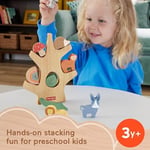 Fisher-Price 3 yaş ve üzeri çocuklar için gelişime yardımcı 10 parçalı üst üste dizilebilir Ahşap Denge Ağacı, HXT87