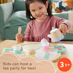 Fisher-Price Ahşap Çay Seti Okul öncesi çağdaki çocuklar için 12 ahşap parçadan oluşan Fisher-Price Ahşap Çay Partisi Seti HXT82