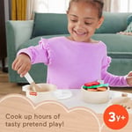 Fisher-Price Ahşap Mutfak Seti Okul öncesi çağdaki çocuklar için 19 parçalı Fisher-Price Ahşap Mutfak Seti HXT83 | HXT83 19 adet ahşap, metal ve kumaş, sahte gıda ve mutfak aksesuarları, 3 yaşından bü