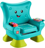 Fisher-Price Birden fazla dil desteğiyle yürüme çağındaki 1 yaş ve üzeri çocuklar için ışıklar, şarkılar ve aktiviteler içeren, turkuaz renkli koltuk şeklinde eğitici oyuncak, JGK94