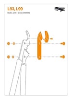 Fiskars 112380-112440-112480 Dal Kesme Makası Yedek Bıçak - Seçenekler: Bıçak L109, LX99, L93, L99, Bıçak L102, L72, L76, Bıçak L70...