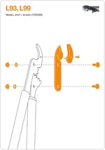 Fiskars 112380-112440-112480 Dal Kesme Makası Yedek Bıçak - Seçenekler: Bıçak L109, LX99, L93, L99, Bıçak L102, L72, L76, Bıçak L70...