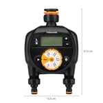Fiskars 2 çıkışlı zamanlayıcı/zamanlayıcı, tüm standart musluk boyutları için, kolay okunabilir LCD ekran, evrensel boyut, 580 g, siyah/turuncu, 1054792