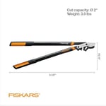 Fiskars 81 cm PowerGear2 Çelik Bıçaklı Bahçe Budama Makası, 5 cm Çapa Kadar Dal Kesimi