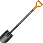 Fiskars Bahçıvan küreği, sert, taşlı zeminler için, sivri, uzunluk: 117 cm, çelik yaprak ve sap, plastik sap, siyah/turuncu, sağlam, 1003455