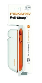 Fiskars bıçak bileyici için düz çelik bıçaklar, Keramikschleifstein, fonksiyonel form, Roll-Sharp, beyaz/turuncu, 1014214