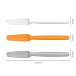 Fiskars Fruehstuecksmesser 3 parça, toplam uzunluk: 22 cm, plastik, beyaz/turuncu/gri, fonksiyonel form, 1016121