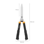 Fiskars HS21 Çit Budama Makinesi, Çit ve Çalıları Budamak İçin, Uzunluk 59 cm, Sertleştirilmiş Çelik Bıçaklar/Yumuşak Dokunuşlu Plastik Sap, Siyah/Turuncu, Düz, 1026827