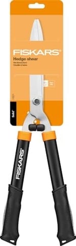 Fiskars HS21 Çit Budama Makinesi, Çit ve Çalıları Budamak İçin, Uzunluk 59 cm, Sertleştirilmiş Çelik Bıçaklar/Yumuşak Dokunuşlu Plastik Sap, Siyah/Turuncu, Düz, 1026827