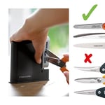 Fiskars Makas bileyici, sağ elini kullananlar için, seramik zımpara başlıkları/plastik gövde, siyah/gri, Clip-Sharp 1000812