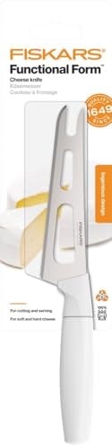 Fiskars peynir bıçağı, toplam uzunluk: 24 cm, yüksek kaliteli çelik/plastik, beyaz, fonksiyonel form, 1015987