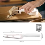 Fiskars peynir bıçağı, toplam uzunluk: 24 cm, yüksek kaliteli çelik/plastik, beyaz, fonksiyonel form, 1015987