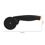 Fiskars pizza kesicisi ile yüksek kaliteli plastik-kesim parçası kesim, 19 cm, fonksiyonel form, siyah/turuncu, 1019533