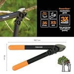 Fiskars PowerGear L31, 1000581 örs dişli budama makası, kuru ve sert ahşap için, yapışmaz kaplama, sertleştirilmiş hassas çelik, uzunluk: 39 cm, siya - Seçenekler: L31 (Ast Ø 3,5 cm), L77 (Ast Ø 5 cm)