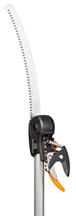 Fiskars Zürafa kesme seti, Bypass teleskopik kesme zürafası, çelik bıçak/alüminyum sap, 2,4-4 m, UPX86 ve adaptörlü ağaç testeresi, sertleştirilmiş çelik, 46 cm, 1023634