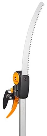 Fiskars Zürafa kesme seti, Bypass teleskopik kesme zürafası, çelik bıçak/alüminyum sap, 2,4-4 m, UPX86 ve adaptörlü ağaç testeresi, sertleştirilmiş çelik, 46 cm, 1023634