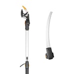 Fiskars Zürafa kesme seti, Bypass teleskopik kesme zürafası, çelik bıçak/alüminyum sap, 2,4-4 m, UPX86 ve adaptörlü ağaç testeresi, sertleştirilmiş çelik, 46 cm, 1023634