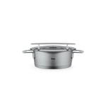 Fissler Phi Collection kızartma tavası (20 cm, 2,3 l), cam kapaklı, paslanmaz çelik, indüksiyonlu ocaklara uygun, enerji tasarruflu, bulaşık makinesinde yıkanabilir, üstün kalite, Almanya'da