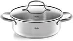 Fissler San Francisco/Paslanmaz Çelik Kızartma Tenceresi (2,1 L - Ø 20 cm) Cam Kapaklı Kızartma Tenceresi, Dökme Kenarı, Enerji Tasarruflu - İndüksiyonlu - Seçenekler: 1,2 L - Ø 16 cm, 2,1 L - Ø 20 cm