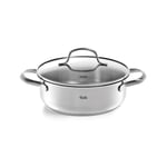 Fissler San Francisco/Paslanmaz Çelik Kızartma Tenceresi (2,1 L - Ø 20 cm) Cam Kapaklı Kızartma Tenceresi, Dökme Kenarı, Enerji Tasarruflu - İndüksiyonlu - Seçenekler: 1,2 L - Ø 16 cm, 2,1 L - Ø 20 cm