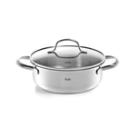 Fissler San Francisco/Paslanmaz Çelik Kızartma Tenceresi (2,1 L - Ø 20 cm) Cam Kapaklı Kızartma Tenceresi, Dökme Kenarı, Enerji Tasarruflu - İndüksiyonlu - Seçenekler: 1,2 L - Ø 16 cm, 2,1 L - Ø 20 cm