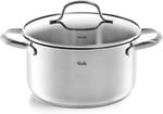 Fissler San Francisco/Paslanmaz Çelik Tencere (3,3 L - Ø 20 cm) Cam Kapaklı Tencere, Dökme Kenarı, Ölçüm Ölçeği - Endüksiyon - Seçenekler: 1,9 L - Ø 16 cm, 3,3 L - Ø 20 cm, 5.3 liters