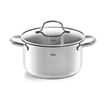 Fissler San Francisco/Paslanmaz Çelik Tencere (3,3 L - Ø 20 cm) Cam Kapaklı Tencere, Dökme Kenarı, Ölçüm Ölçeği - Endüksiyon - Seçenekler: 1,9 L - Ø 16 cm, 3,3 L - Ø 20 cm, 5.3 liters