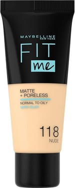 Fit Me Matte+poreless Fondöten - 118 Nude (118 Nude)