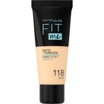 Fit Me Matte+poreless Fondöten - 118 Nude (118 Nude)