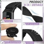 Fitbit Charge ile Uyumlu 10'lu Paket Örgülü Esnek Ayarlanabilir Kayışlar Kadın Erkek için 5 Bantlar, Şarj için Spor Elastik Naylon Kumaş Bileklikler 5