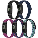 Fitbit Inspire 3/Inspire 2/Inspire HR/Inspire/Ace 3/Ace 2 ile Uyumlu Elastik Naylon Bantlar Kadın Erkek için, Yumuşak Ayarlanabilir Esnek Döngü Kayışları Fitbit Inspire 3 Bant için Yedek